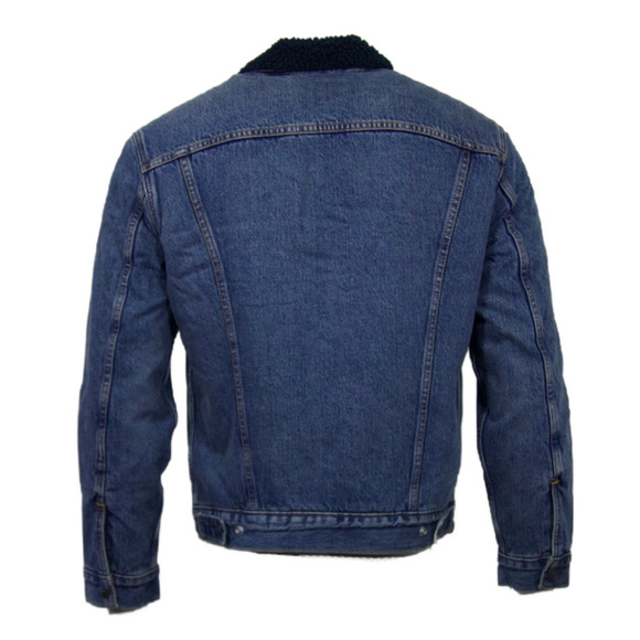Levi's Men's Sherpa Lined Jean Jacket Trucker Style Insulated Button Up Coat  Bl - Picture 2 of 3